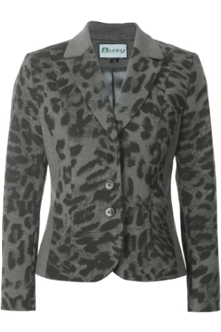 Click for larger image of: Grey and Black Animal Print Jacket Style: 44490