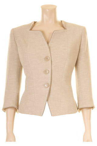 Click for larger image of: Beige 3/4 Sleeve Jacket Style: 44445