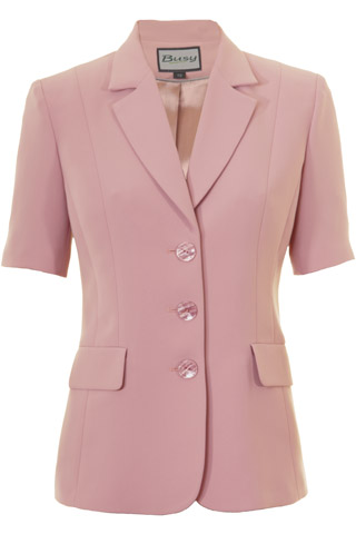Click for larger image of: Dusty Pink Short Sleeve Jacket Style: 44477
