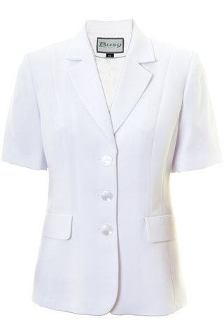 Click for larger image of: White Short Sleeve Jacket Style: 44477