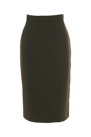Click for larger image of: Olive Green Pencil Skirt Style: 44350