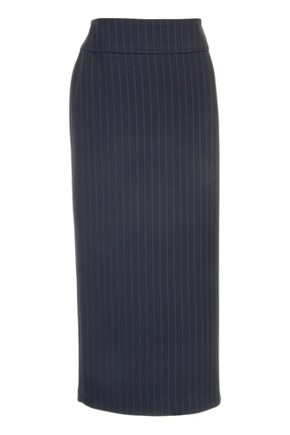 Click for larger image of: Stripe Navy Long Skirt Style: 44444